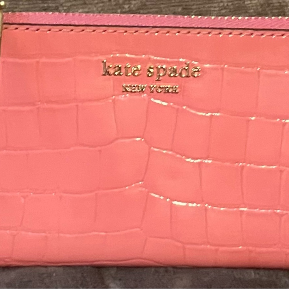 Kate Spade Pink Croc-Embossed Wallet